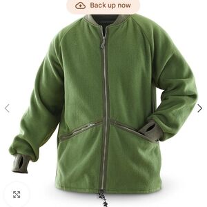British Army Green Fleece Jacket - Lightweight Zip Front